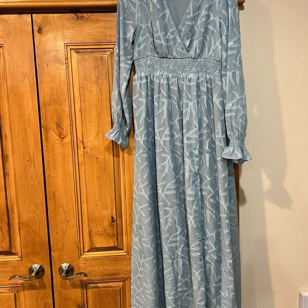 Baltic Born Elegant Blue Patterned Dress